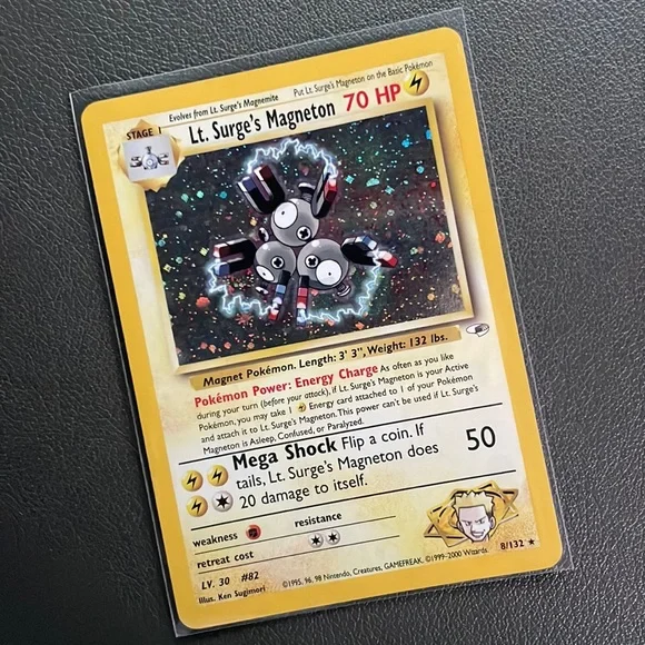 Pokemon | Other | Pokmon Gym Heroes Lt Surges Magneton Holographic Card |  Poshmark